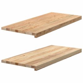 Window Sills 2 pcs Untreated 90x40x2 cm Solid Wood Oak