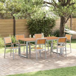 EMCOUR Stacking Chair 6 pcs 56x57x87 cm Acacia Wooden - Brown