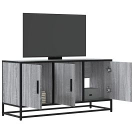 TV Cabinet Grey Sonoma 100x35x50 cm Engineered Wood and Metal
