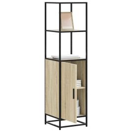 Highboard Sonoma Oak 35.5x35x139 cm Engineered Wood and Metal