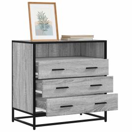 LIANA Grey Chest of Drawers - Medium-sized, 3 Drawers