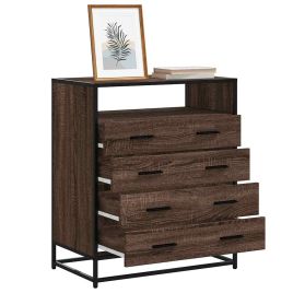 CHAMP I Oak Finish Chest of Drawers - Medium-sized, 4 Drawers
