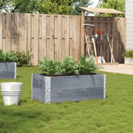Garden Planter Grey 100x50 cm Solid Wood Pine