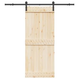 Sliding Door Hardware Kit 183 cm Steel Black