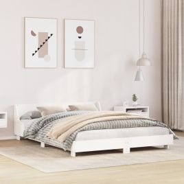 Bedframe White 140x190cm Solid Wood Pine
