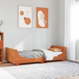 Bedframe Wax Brown 90x190cm Single Solid Wood Pine