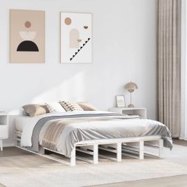 Bedframe White 140x200cm Solid Wood Pine