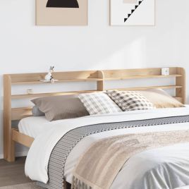 Headboard with Shelves 200 cm Solid Wood Pine