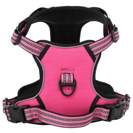 Dog Harness with Lead & Collar Adjustable Pink L