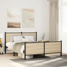Metal Bedframe Sonoma Oak 140x200cm
