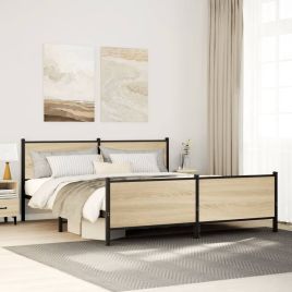 Metal Bedframe Sonoma Oak 193x203cm