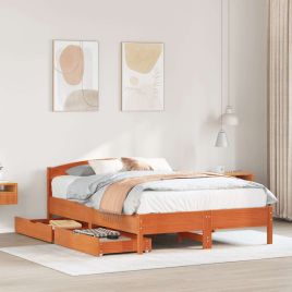 Bedframe Wax Brown 120x200cm Solid Wood Pine
