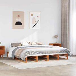Bedframe Wax Brown 180x200cm Super King Solid Wood Pine