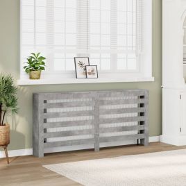 Radiator Cover Concrete Grey 175x20x82 cm Engineered Wood - vid-852711