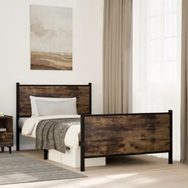 Metal Bedframe Smoked Oak 100x190cm
