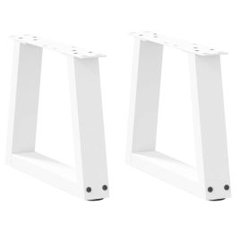 Dining Table Legs V-Shape 2 pcs White 40x(30-31.3) cm Steel