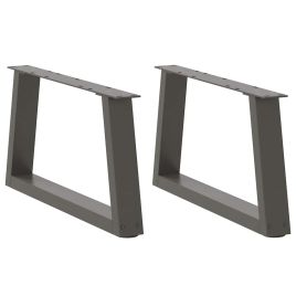 Dining Table Legs V-Shape 2 pcs Anthracite 70x(30-31.3) cm Steel