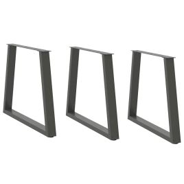 Dining Table Legs V-Shape 3 pcs Anthracite 70x(72-73.3) cm Steel