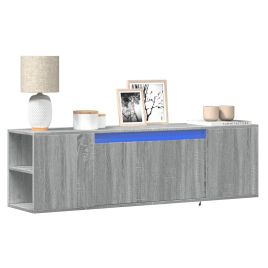 TV Wall Cabinet with LED Lights Grey Sonoma 135x31x39.5 cm