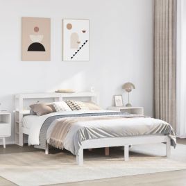 Bedframe with Headboard White 150x200cm King Size