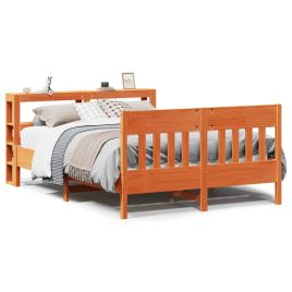Bedframe Wax Brown 135x190cm Double Solid Wood Pine