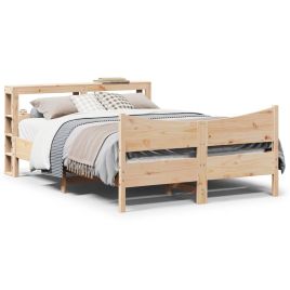 Bedframe with Headboard 120x190cm Small Double Solid Wood Pine