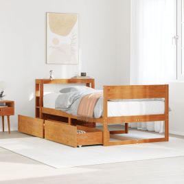 Bedframe Wax Brown 75x190cm Small Single Solid Wood Pine