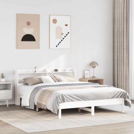 Bedframe White 140x200cm Solid Wood Pine
