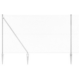 Chain Link Fence with 7 Spike Posts 1.5x10 m Galvanised Steel