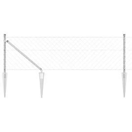 Chain Link Fence with 13 Spike Posts 0.8x25 m Galvanised Steel