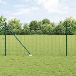 Euro Fence with 7 Spike Posts 1.4x10 m Galvanised Steel Green