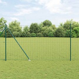 Euro Fence with 7 Spike Posts 1.6x10 m Galvanised Steel Green