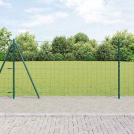Euro Fence with 7 Flanged Posts 1.2x10 m Galvanised Steel