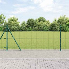 Euro Fence with 13 Flanged Posts 0.8x25 m Galvanised Steel