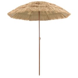 BRLRIDG Beach Parasol 160x160x196 cm Polyester and Steel - Natural