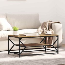Coffee Table with Shelf - Artisan Oak, 90x50x40 cm, Made of Engineered Wood