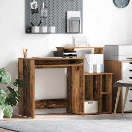 Desk with Storage Old Wood 120.5x44x88.5 cm Engineered Wood