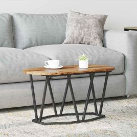 Coffee Table Old Wood 80x40x40.5 cm Engineered Wood and Metal