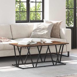 Coffee Table - Smoked Oak - 100x50x40 cm - Engineered Wood and Metal