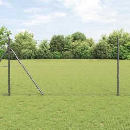 Hexagon Fence Grey 1.4x10 m Steel