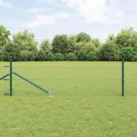 Fencing Set Set of 2 Forest green Galvanized steel 25 x 0.5 m