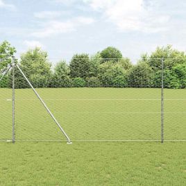 Fencing Set Set of 2 Galvanised Steel 25 x 1.5 m Durable