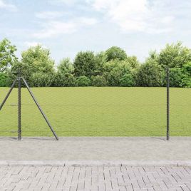 Hexagon Fence Grey 0.8x25 m Steel