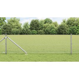 Welded Wire Fence with 13 Spike Posts 0.5x50 m Galvanised Steel
