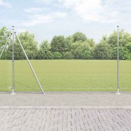 Fence Post Set Set of 2 Galvanised steel 10 x 1.5 m Durable