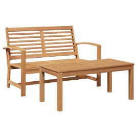 GLHOLT Bench 2 pcs Solid Teak Wood - Brown