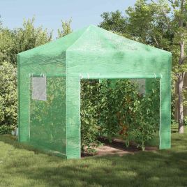 PAOFORD Greenhouse with Pop-up Frame 290x290x315 cm Iron - Green