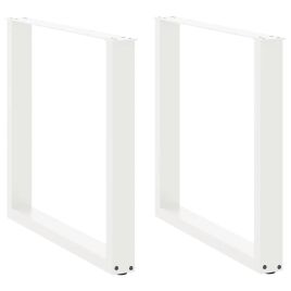 Coffee Table Legs U-Shaped 2 pcs White 80x(72-73) cm Steel