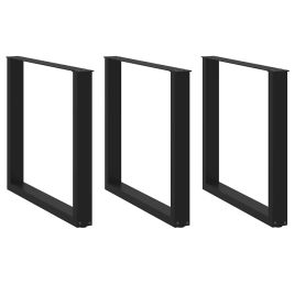 Coffee Table Legs U-Shaped 3 pcs Black 90x(72-73) cm Steel