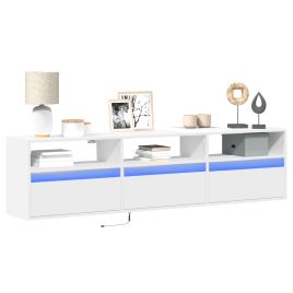 TV Wall Cabinet with LED White 180x31x45 cm